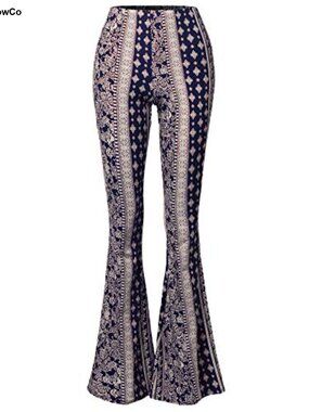 High Waisted Plus Size Flare Pants Leggings USA Made Polyester Blend Stretchy